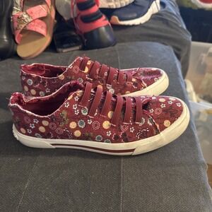 Women's Rocket Dog Jokes Slip-On womans 9 Red Floral Design